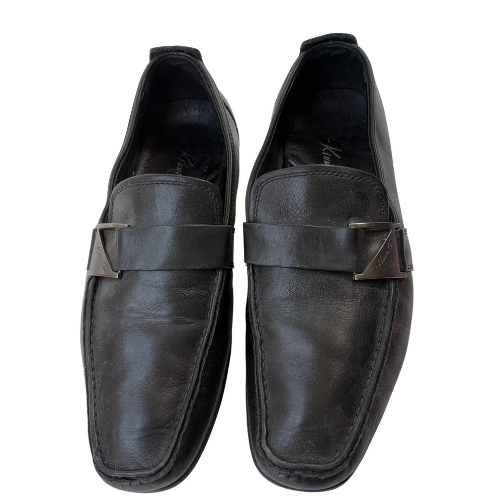 Kenneth Cole Next Wave Loafers Mens 8.5 Black Good Leather Square Toe M73172